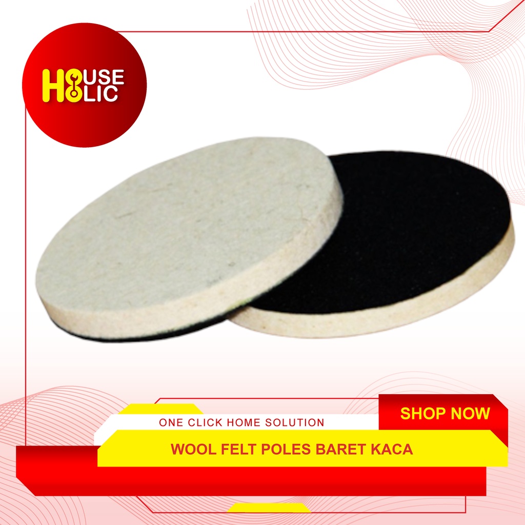 Wool Felt Glass Polishing Wheel Pad Velcro Busa Poles Kaca Baret TE2P Aoto