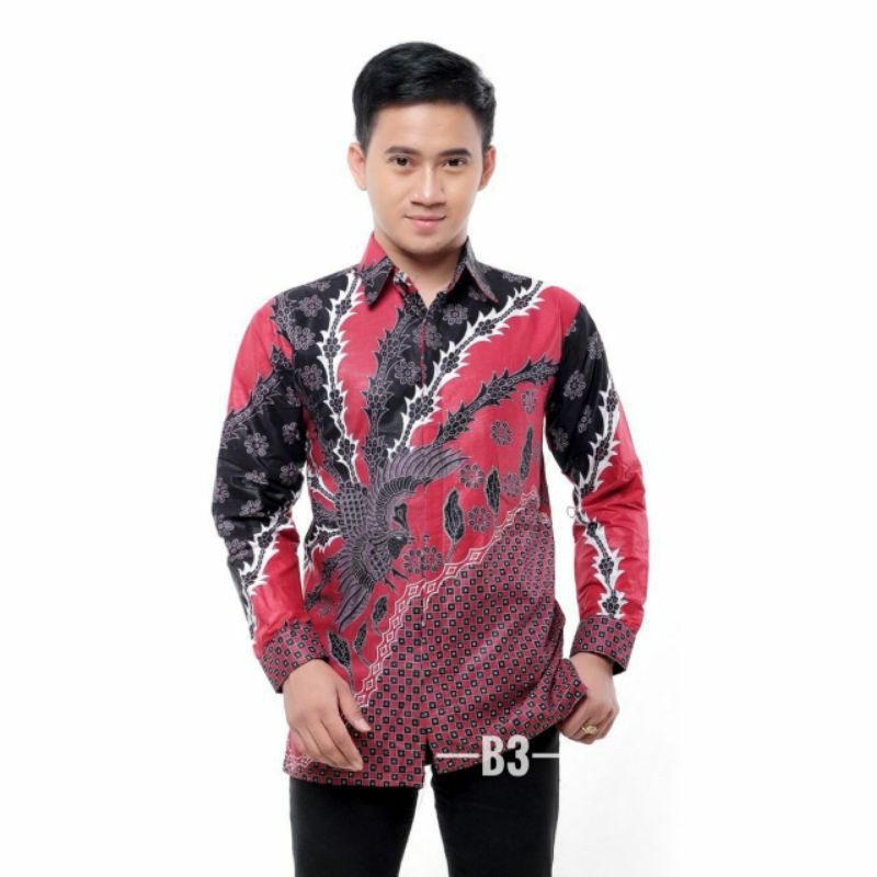 Kemeja Batik Lengan Panjang Batik Pria Batik Merak Limo