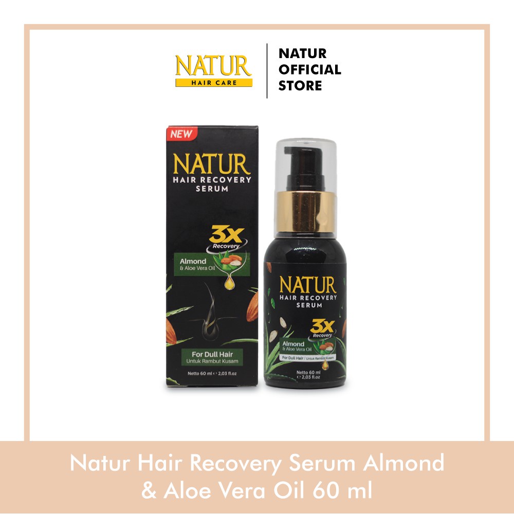 Natur Hair Recovery Serum 60 ml / Natur Hair Recovery Serum Aloe Vera Oil / Natur Hair Recovery Serum Gingseng Oil