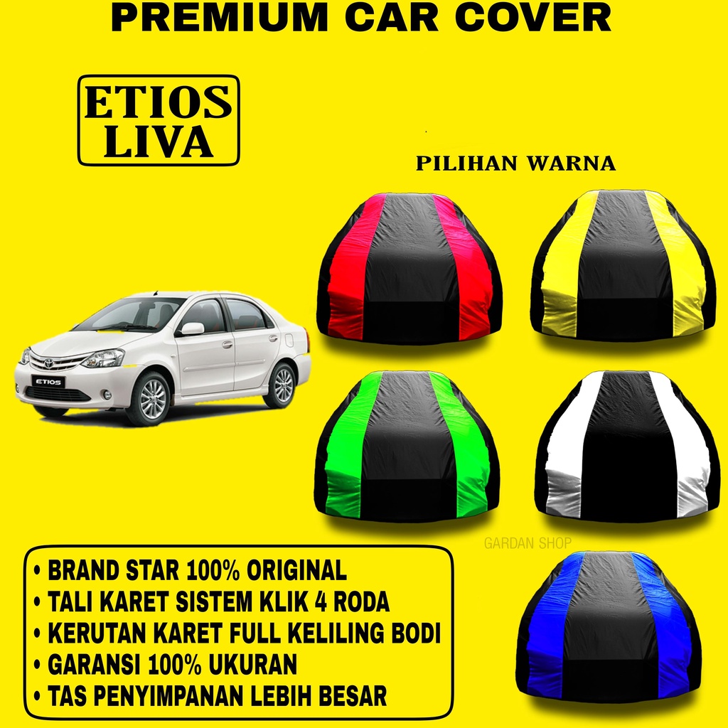 Body Cover ETIOS LIVA Garis 2 WARNA Penutup Pelindung Bodi Mobil Etios Liva PREMIUM