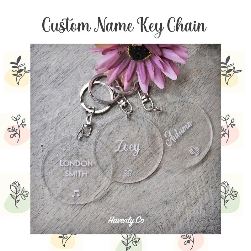 Gantungan Kunci Custom Akrilik | Keychain | Ganci Nama | Gantungan Kunci Couple