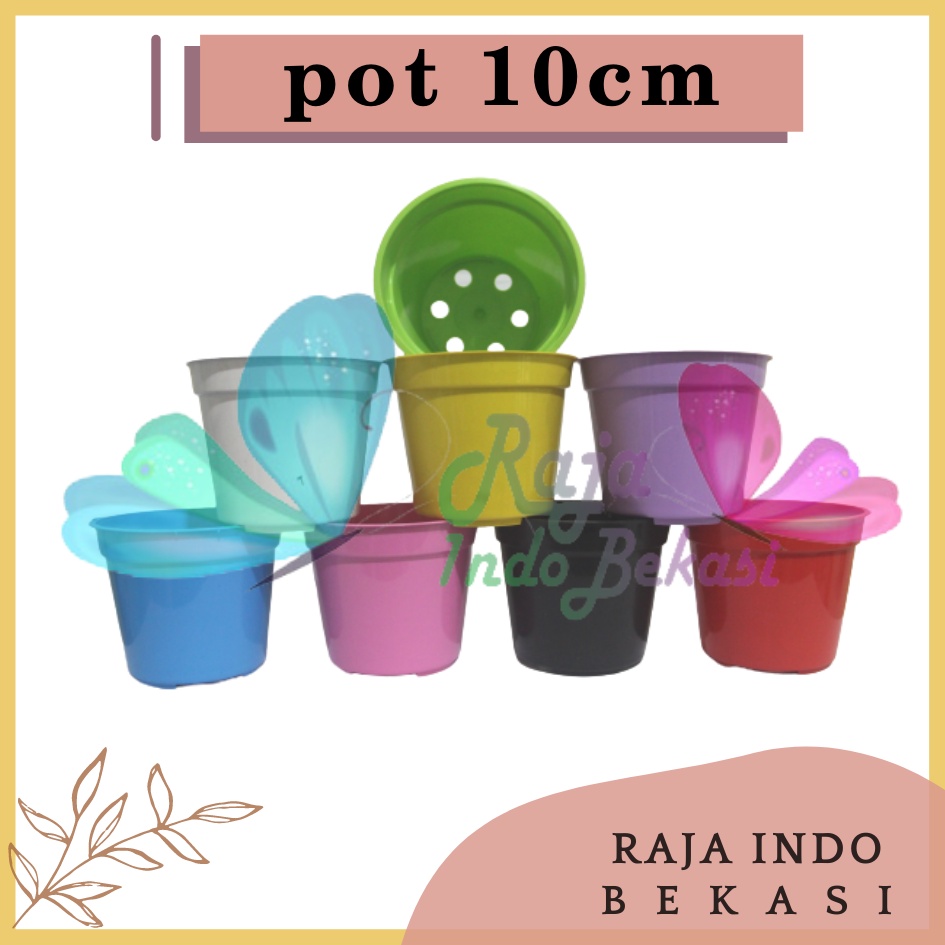 Pot 10 Coklat Merah Bata Murah - Pot Bulat Kecil Bisa Untuk Vas Bunga - Pot Tanaman 10CM Benih Kecil