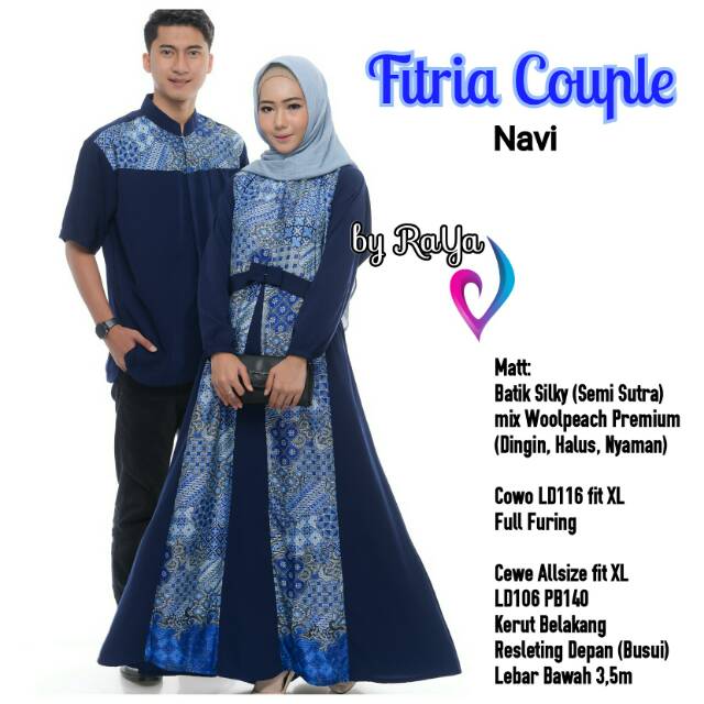 Sarimbit Gamis Batik/ Couple Gamis Sarimbit Batik semi sutra FITRIA COUPLE Baju Pasangan Kondangan H