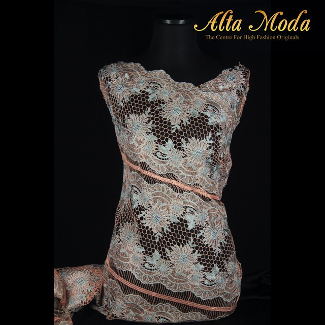 

Alta Moda Brokat Prada Bunga Renda Keraton Hoki Peach Biru