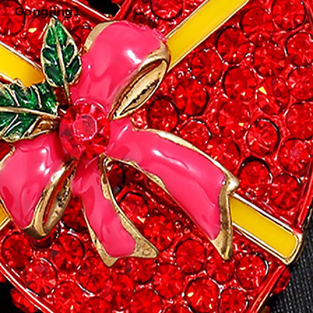 Gongjing1 Bros Pin Bentuk Wreath Natal Elegan Portable Untuk Wanita