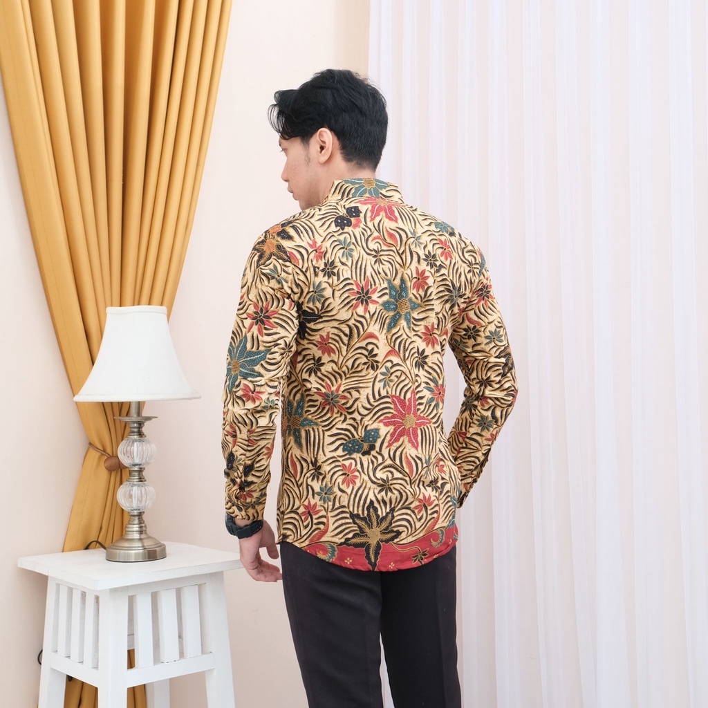 Baju Batik pria modern slimfit Baju Batik Pria Lengan Panjang slim fit baju batik pria premium baju seragam batik KJ011 kemeja batik pria lengan panjang full furing baju batik alisan pria Kemeja batik slim fit pria batik slimfit ATASAN batik pria premium