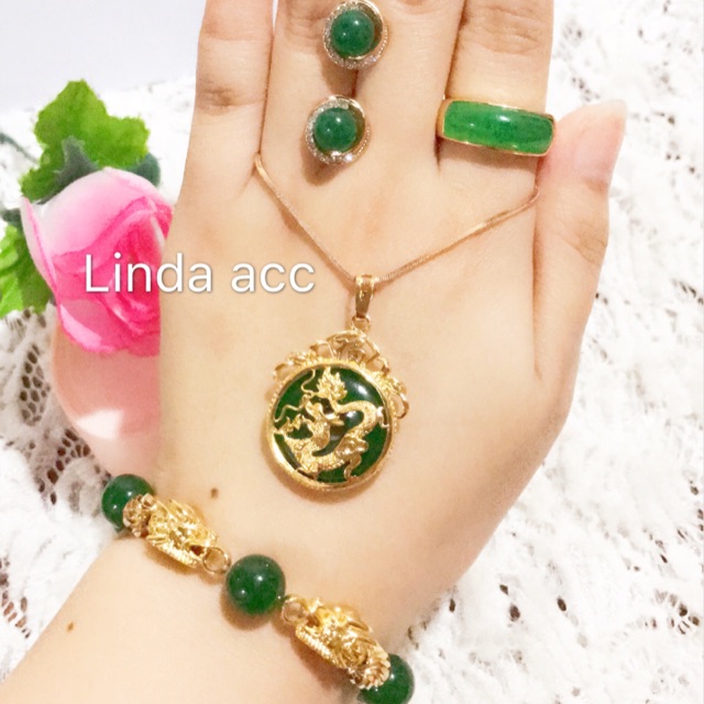 promo set permata giok liontin giok naga