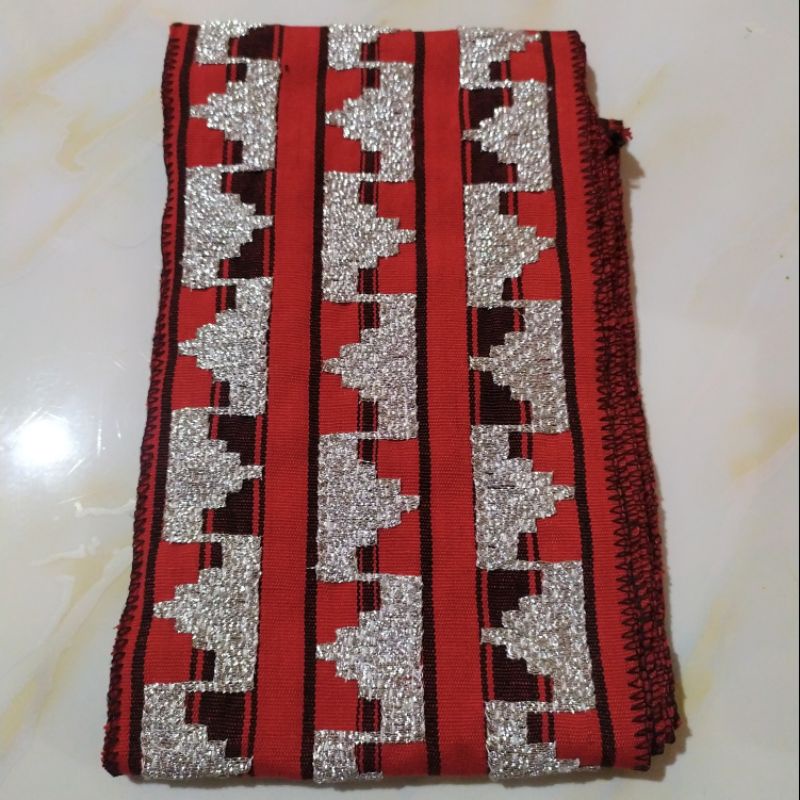 Bisban / Selendang Tapis Lampung Motif Abung Murah-3 Tajuk Silver