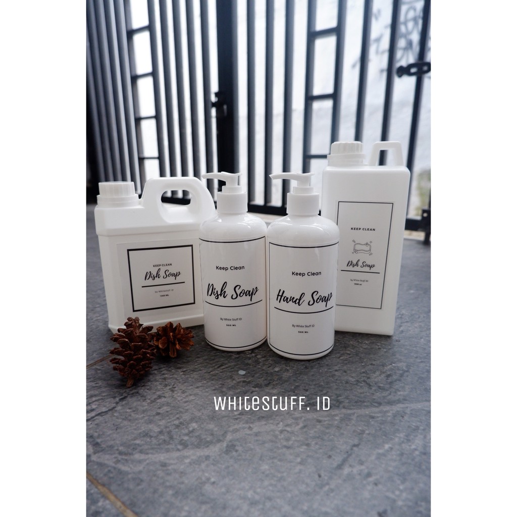 Paket Refill Botol Tempat Sabun Pump Botol Sabun Minimalis &amp; Aesthetic Kitchen 500ml