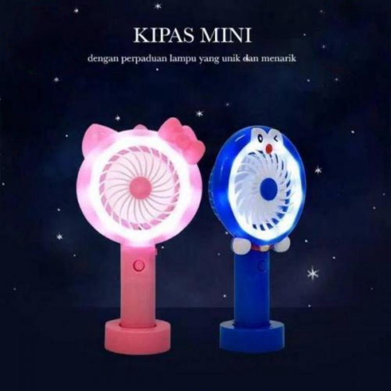 Best Seller Kipas Angin Mini Dengan Lampu LED / Kipas Angin Portable Lampu LED