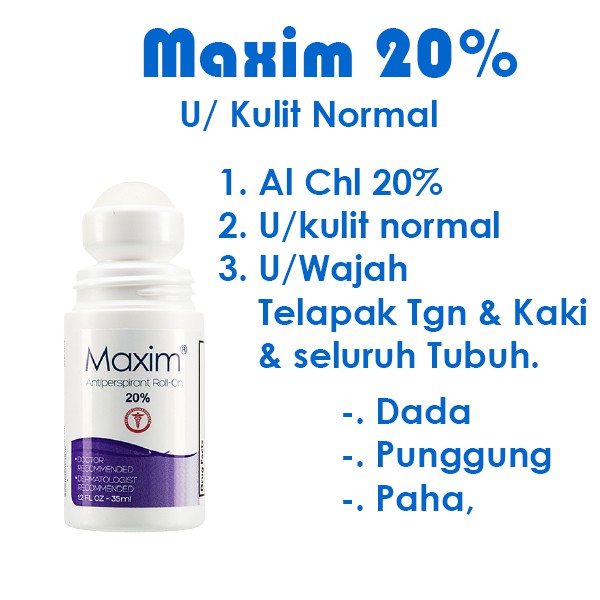 Maxim Antiperspirant 20%, untuk menghentikan keringat di wajah.-3