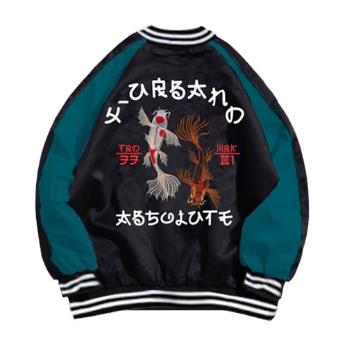 Jaket Sukajan Baseball Kucing Neko / Jaket Bomber Sukajan Jepang Cospalay Anime Pria Wanita