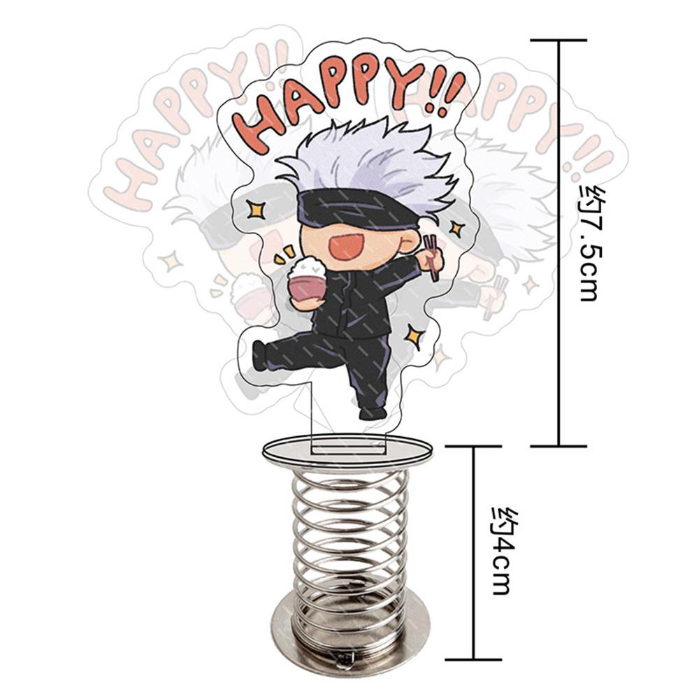 AUGUSTINA Jujutsu Kaisen Figure Stand Lucu Akrilik Dekorasi Meja Model Piring Standing Plate Desktop Hias Spring Figure Shake