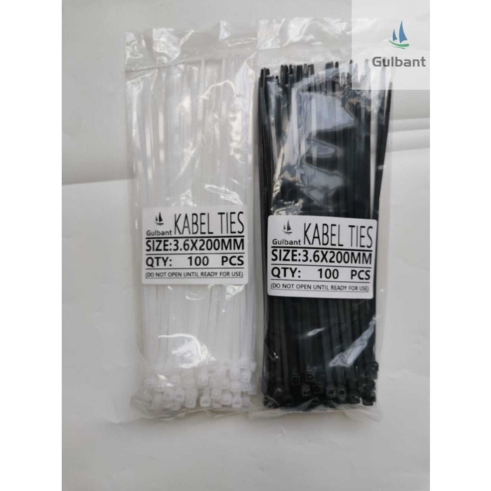 

ORGANIZER-DOCUMENT- KABEL TIES CABLE TIE 3.6 X 200MM (20CM) CV 200 KUALITAS BAIK - PUTIH -DOCUMENT-