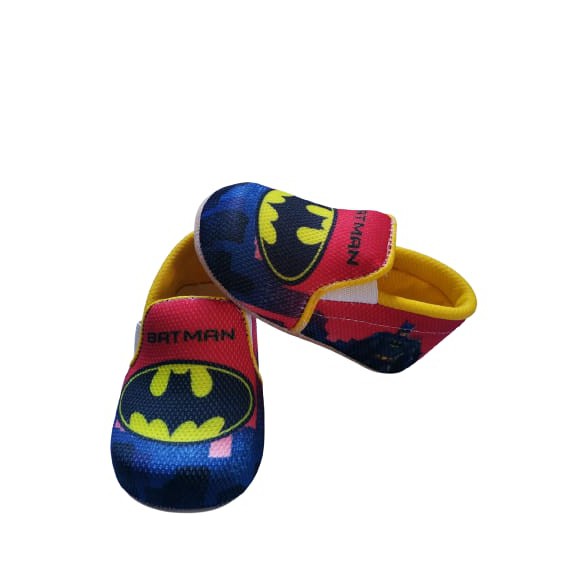 NEW ITEM BABY SHOES SLIP ON ANAK LAKI-LAKI BATMAN PRINT 0-12 BLN