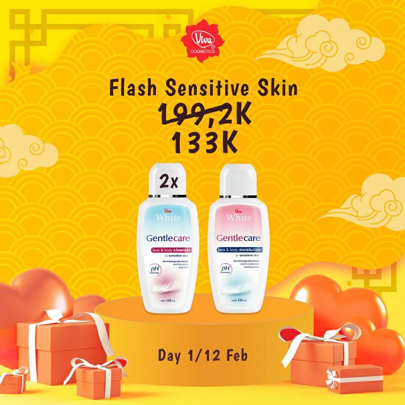 Paket Perawatan Skincare Kulit Sensitif Sensitive Skin Cleanser Wash Moisturizer Viva