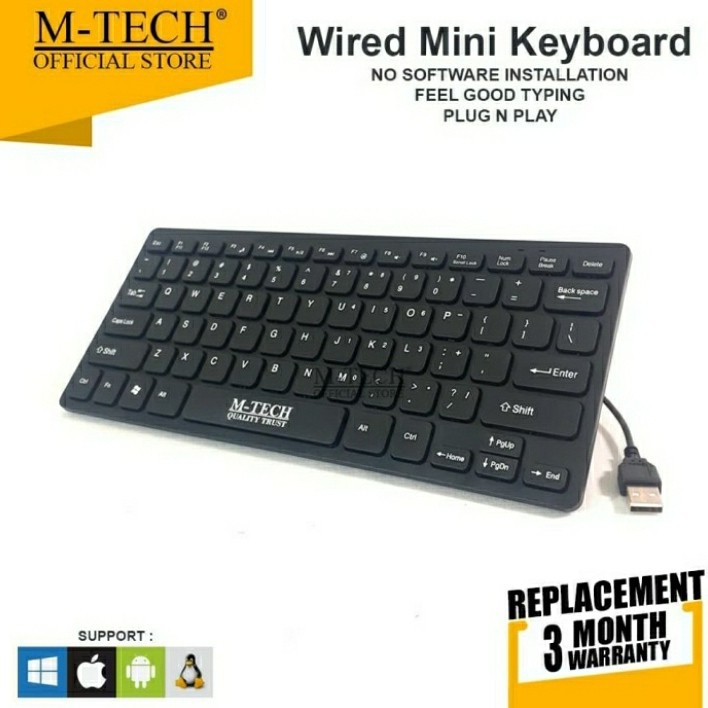 M-Tech MT-08 Keyboard Wired USB Mini Multi MTech MT 08