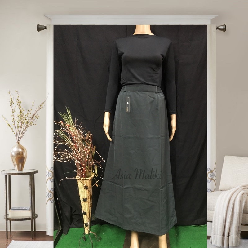 Rok Bahan Merk FIRDAUS Rok KURNIA YS  Rok dasar Rok A (ADA KANTONG DAN PINGGANG KARET)-Abu Tua