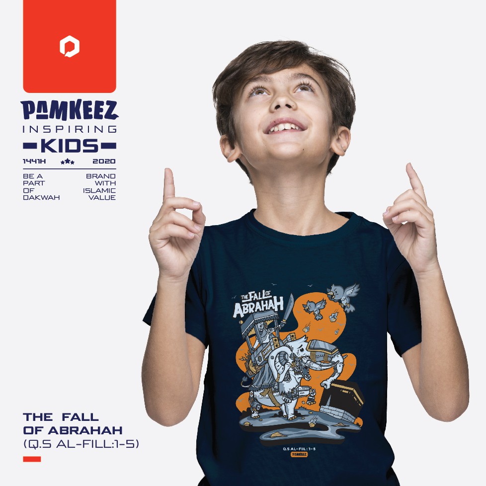 KAOS ANAK LAKI LAKI  ISLAMI KISAH BURUNG ABABIL - NAVY