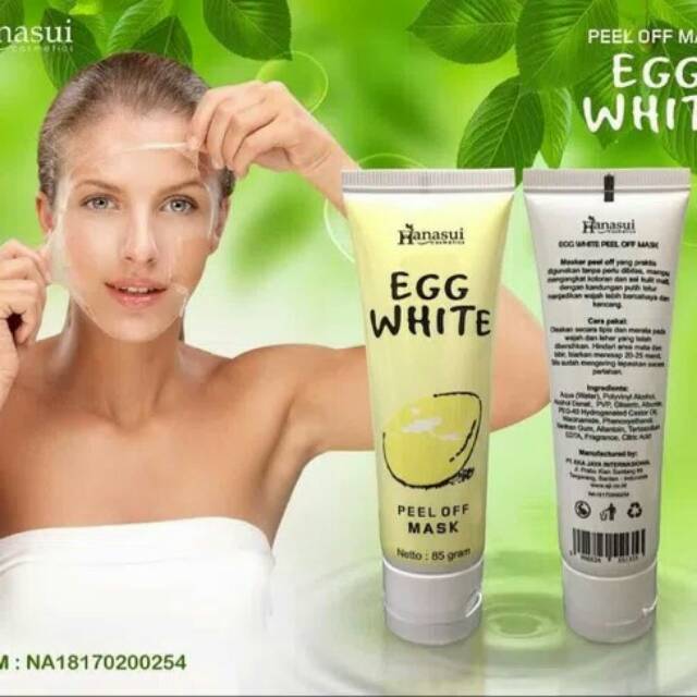 Egg White Hanasui Peel Off Mask - Masker Wajah Putih Telur BPOM