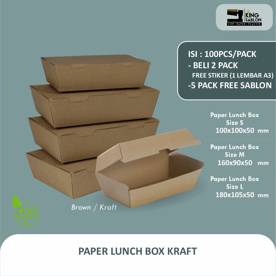 

paper lunch box sablon printing (kraft, ivory)