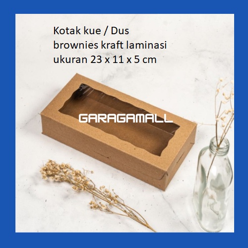 

Kotak kue box kue dus hampers kue brownies dus snack kraft laminasi kardus packing snack box ukuran 23x11x5 cm (isi 10 pcs)