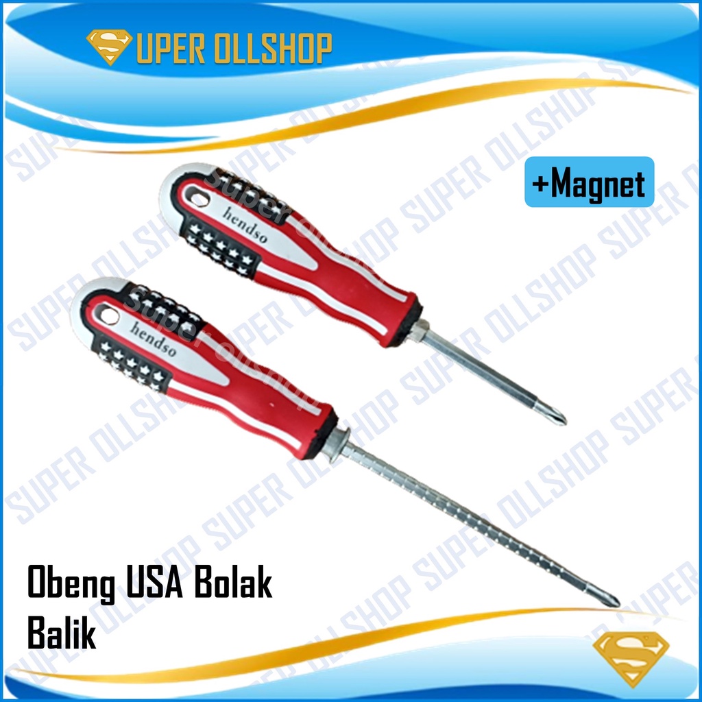 Obeng Bolak-Balik USA 4 inch / Track / Obeng Min Plus / Obeng Multi size / Obeng Belimbing Panjang Magnet