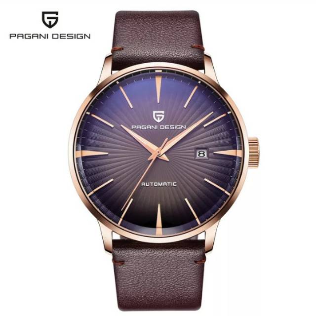 Jam Tangan Pria Automatic Pagani Design Cocktail Coffee Simple Elegan Brown Gold