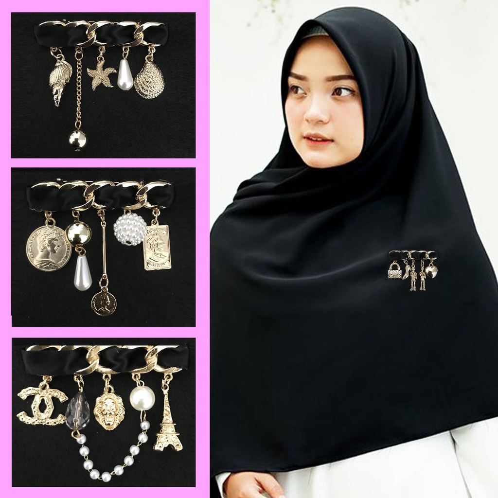BROS JUMBAI MEWAH GAYA NEL WARNA GOLD KERAH PIN BROS BROCADE PERHIASAN FASHION WANITA PAKAIAN/3343 -2-4