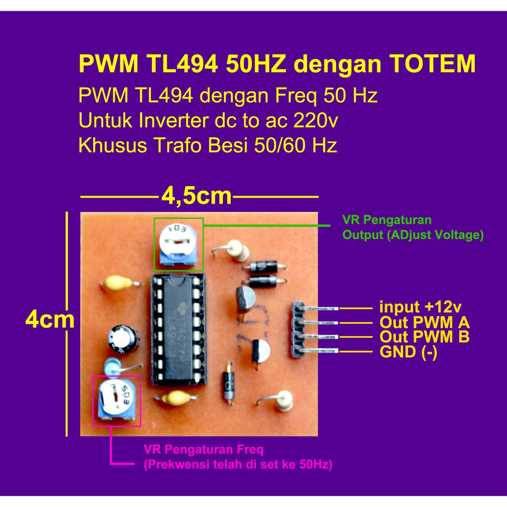 PWM Inverter TL 494 50/60 HZ bukan SG 3525 atau sg 3524 modul trafo besi