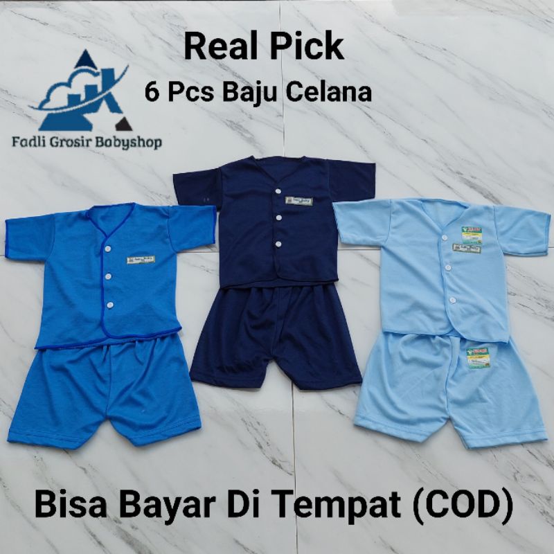 6 Pcs Baju Celana Bayi Newborn Lengan Pendek Series Boy Terbaru