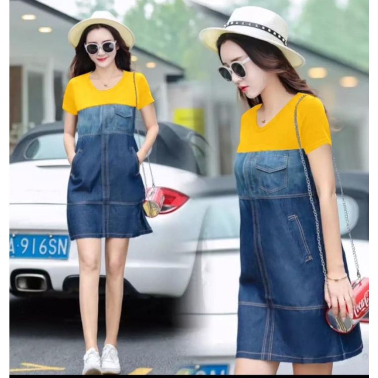 DRESS JEANS WANITA KOMBINASI BABYTERRI