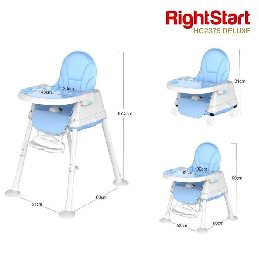 Right Start 4in1 Highchair HC2375 Deluxe - Kursi Makan Bayi