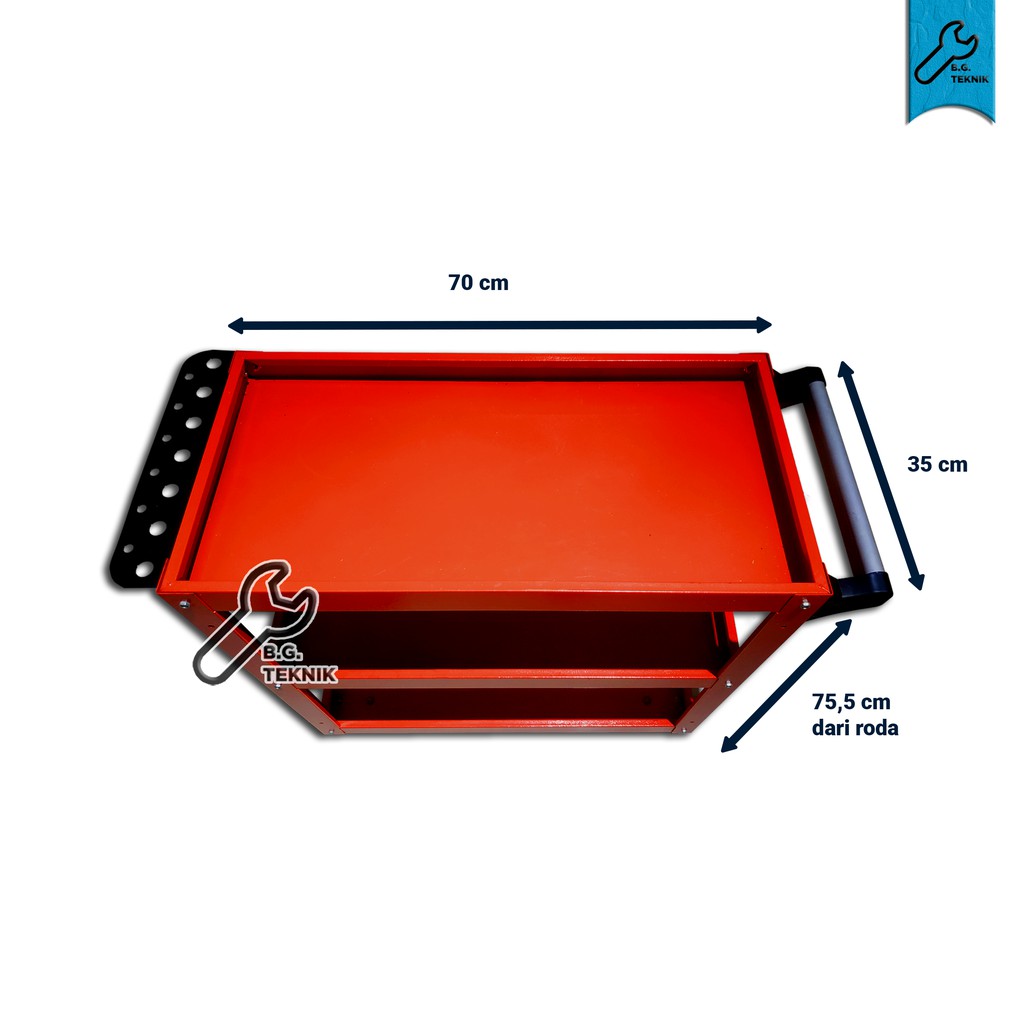 Perkakas Troli Bengkel Tanpa Rak Trolley Trolly