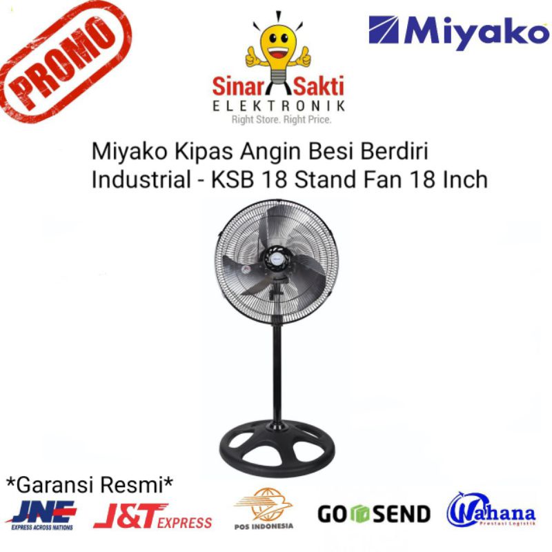 Miyako Kipas Angin Besi Berdiri Industrial KSB 18 Stand Fan 18 Inch Garansi Resmi