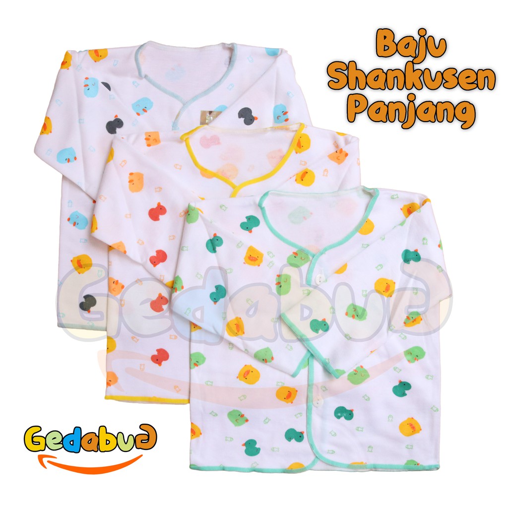 6pcs - Baju Shankusen Panjang | Baju New Born Bayi Motif Pino Piko