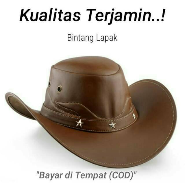 Topi Coboy Cowboy Koboy Koboi Warna TAN Kulit Asli Kualitas Super Harga Murmer