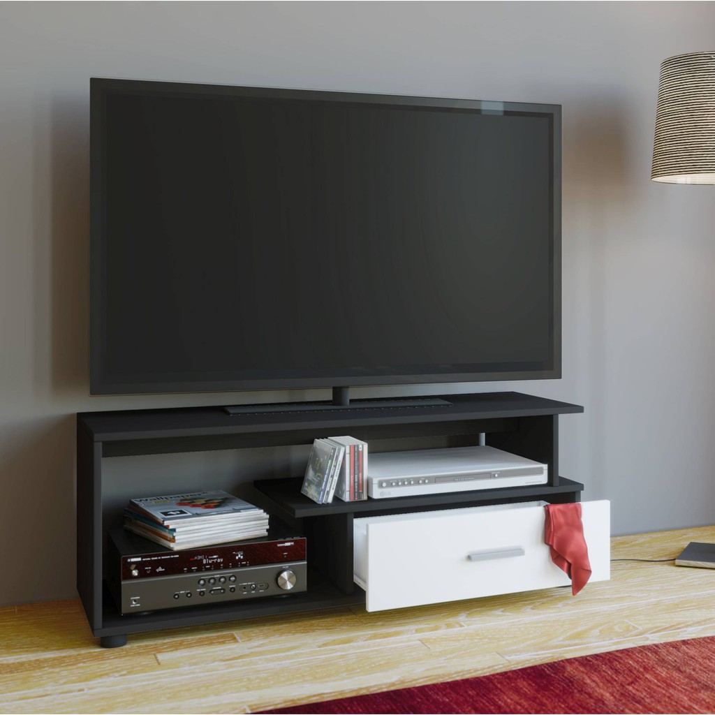 Meja TV Tembus Modern Minimalis Hitam