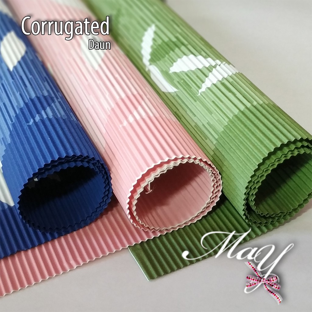 

Corrugated Paper Motif Kertas Kado ukuran 65x52cm Motif Daun & Bunga