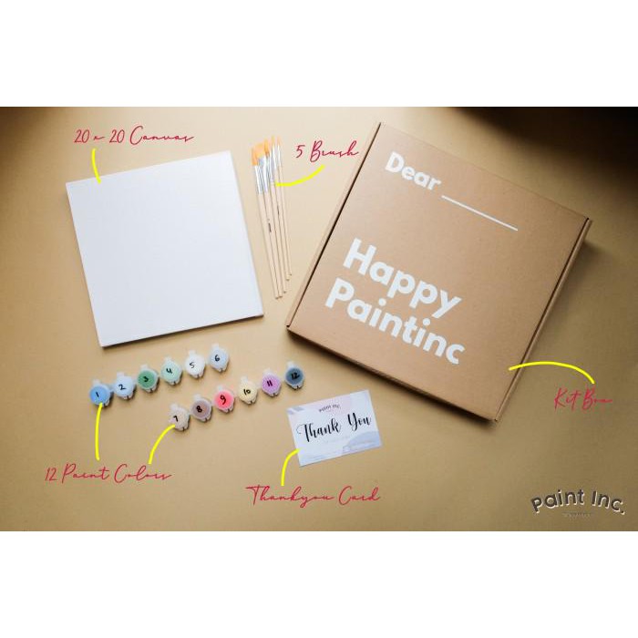

Art / Painting Kit Polos | Paint Kit | Paint Inc. Id | Set Alat Lukis - 1 Kanvas