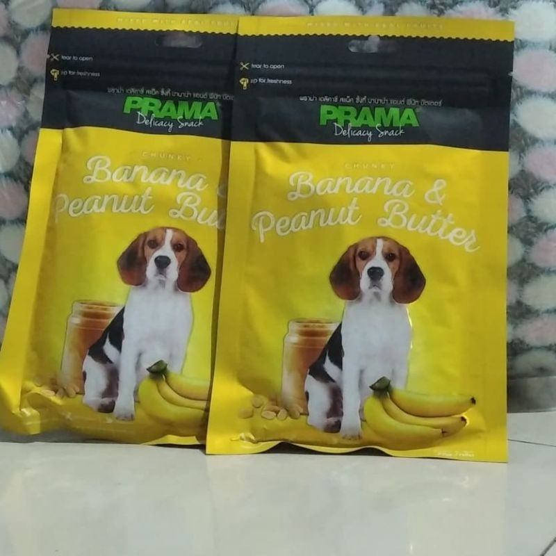 Prama Snack anjing 70g / Delicacy Snack 70g Rasa Banana&amp;Peanut Butter