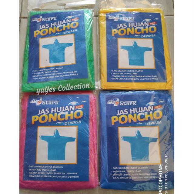 Jas hujan poncho ponco dewasa warna cerah baru new bepergian travel traveling