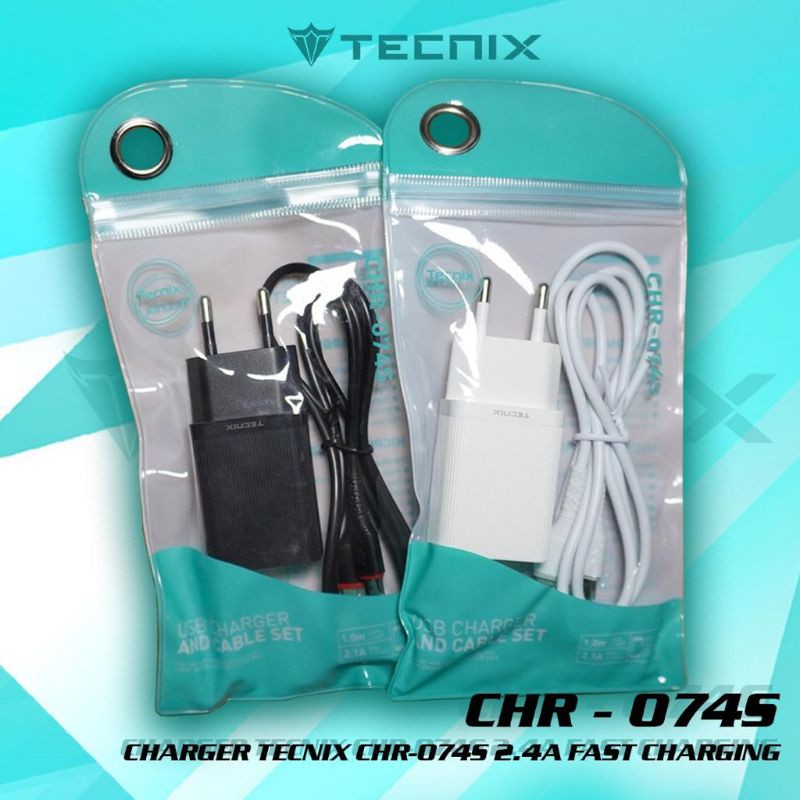 Charger Tecnix CHR-074S Fast Charge With Micro Cable 2.1A Original Tecnix