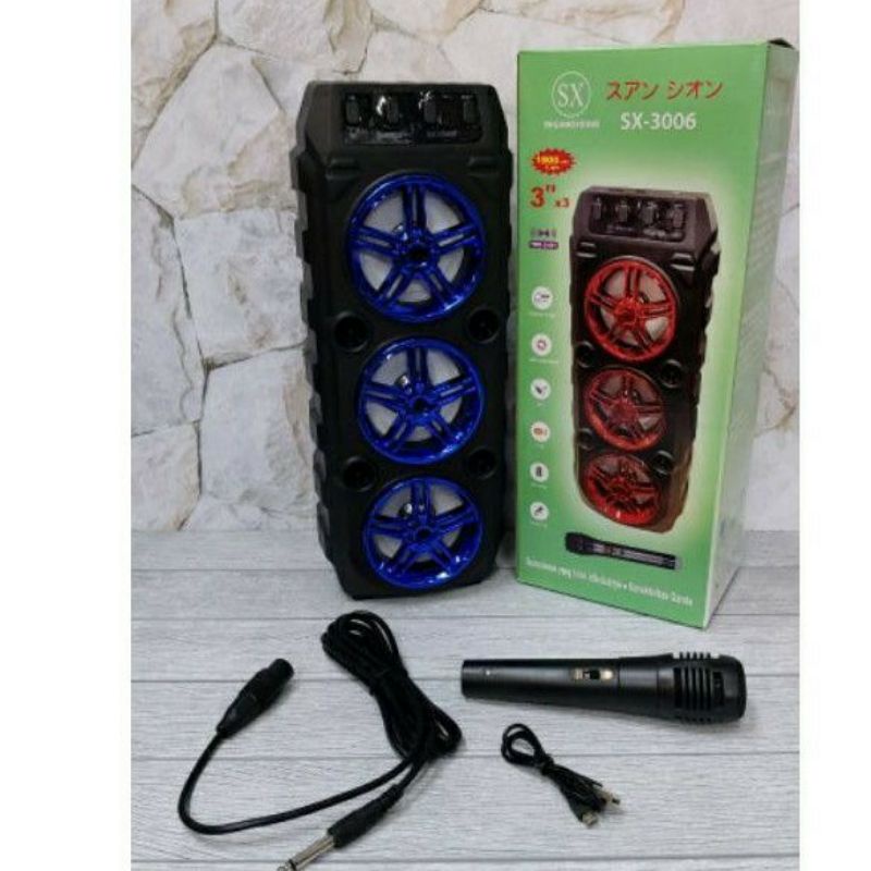 COD Speaker Bluetooth Karaoke 3 Tingkat SX-3006/Salon Karaoke Super Bass