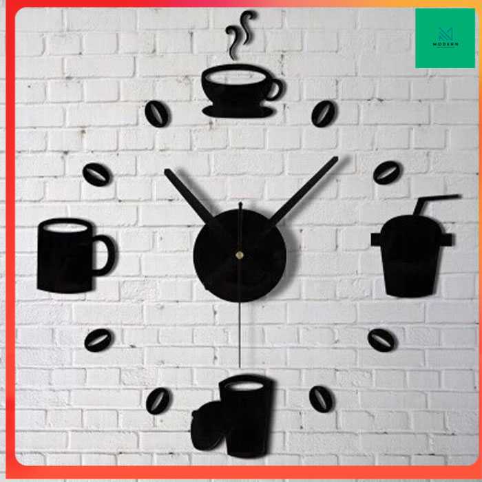 TD-DCB Taffware Jam Dinding DIY Giant Wall Clock Model Kopi Cafe - DIY-07