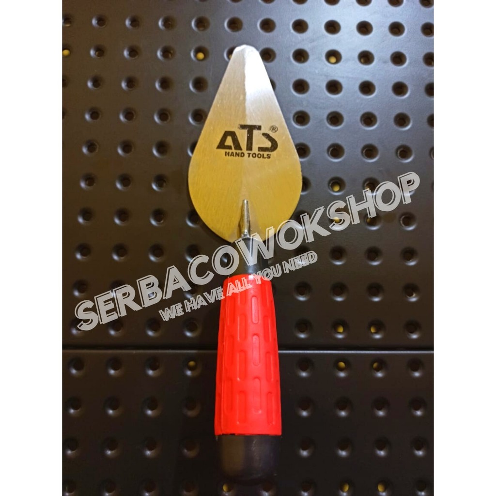 ATS Sendok Semen Lancip Stainless Gagang Karet Merah Termurah Berkualitas