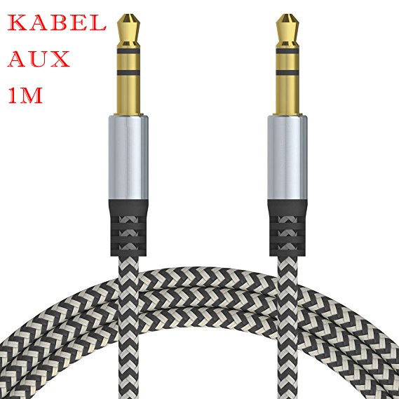 Kabel Aux 1meter auxiliary audio jack male to male 35mm murah speaker hp 1