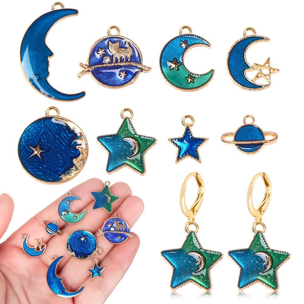 R-flower Menjuntai Charms Mode Baru Mimpi Biru Langit Membuat Perhiasan Handmade DIY Earrings