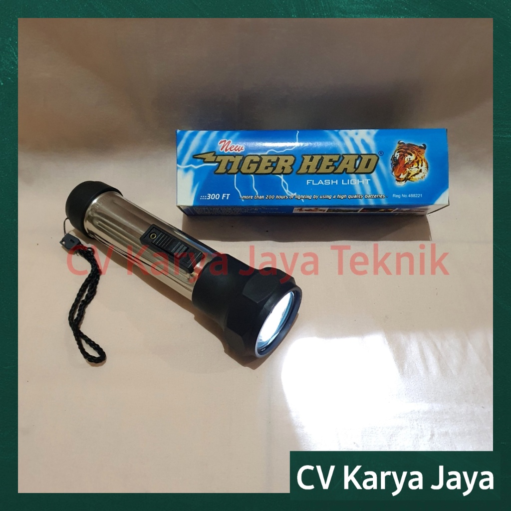 Senter LED Tiger Head 300ft / Flash Light Senter Seng Tangan Jadul Lawas