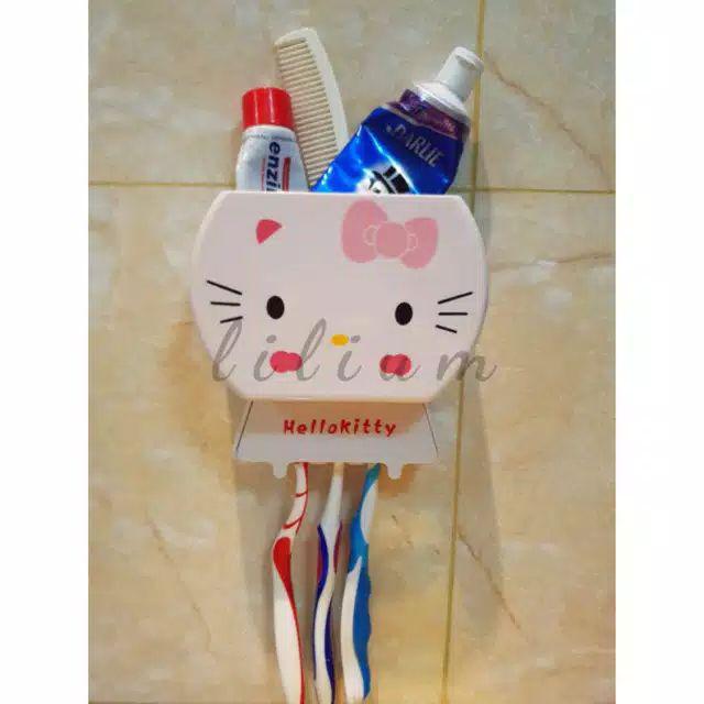 Tempat Sikat Gigi Odol Sisir Hello Kitty Multifungsi Toothbrush Holder